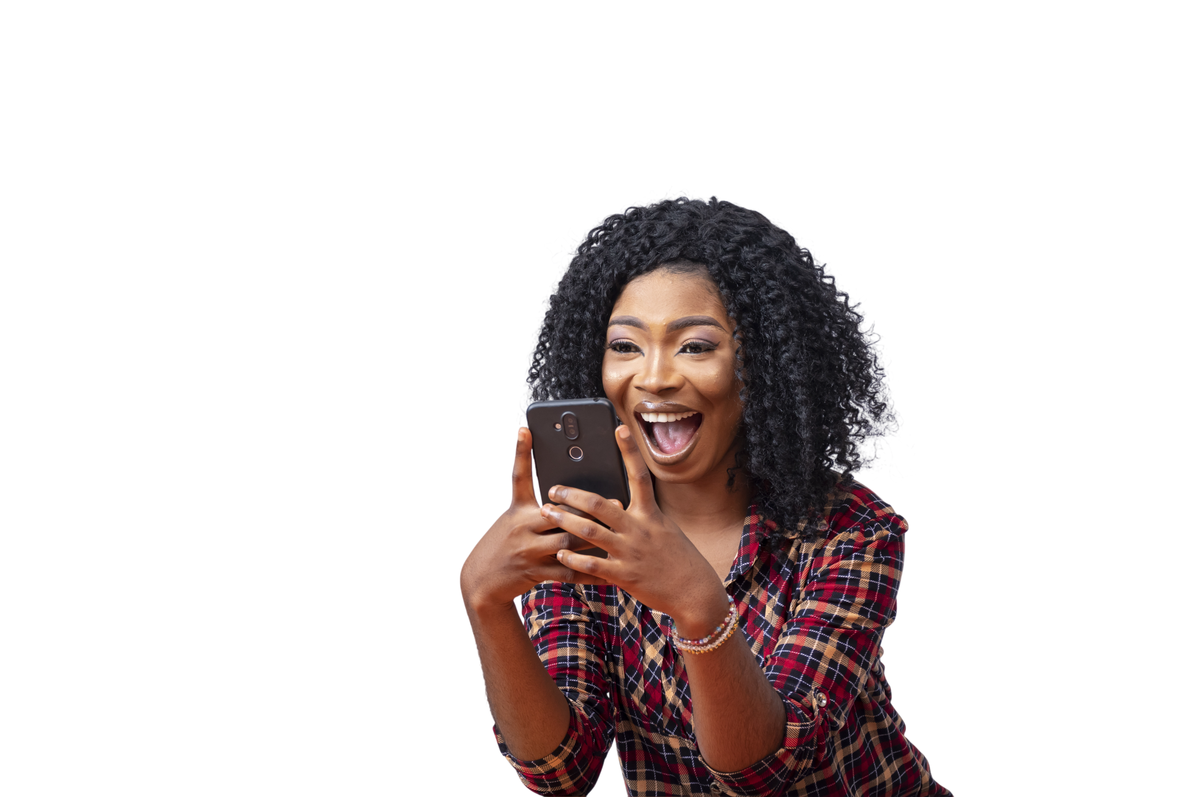Customer using smartphone